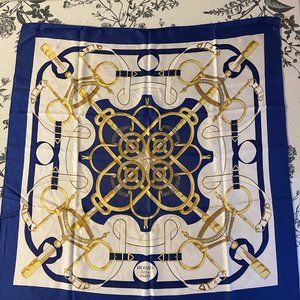 Hermes Carre 90 Eperon D' Or Silk Scarf